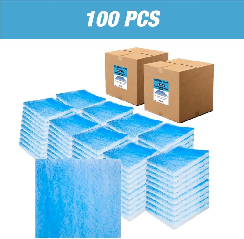LAUCO Paint Spray Booth Exhaust Filter Pad 20" x 20" x 2", 18 Gram Fiberglass Paint Arrestors - Captures Traps Overspray Paint Particles in Auto Car Autobody Refinish Booths (100)- 26450 - Image 2